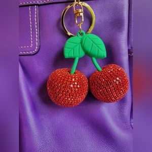 Rhinestone Cherry Bag Charm 🍒 #2